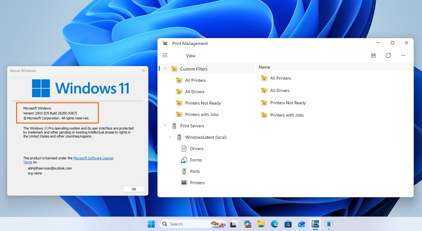 New WinUI-based Print Management Tool is available in Release Preview for Insiders