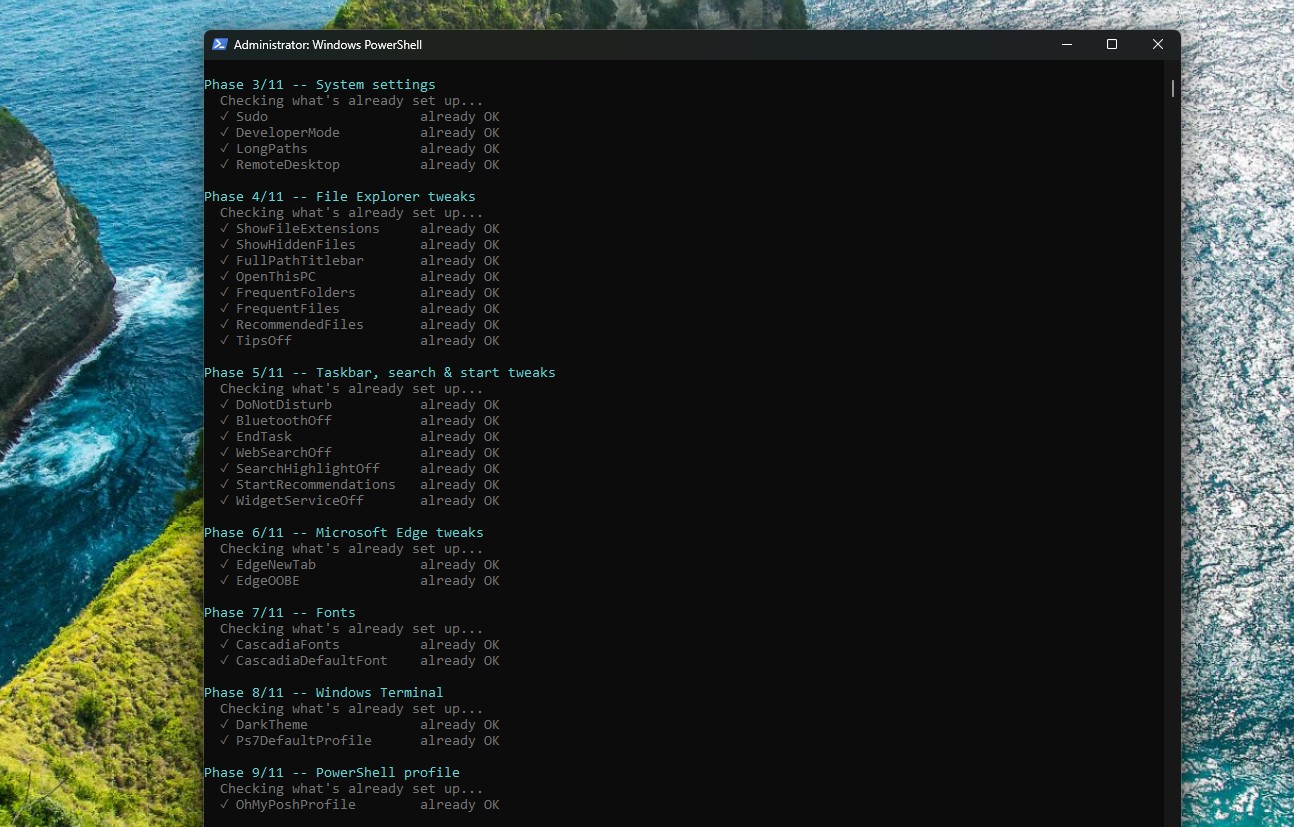 Windows Developer Config 修改的所有系统设置