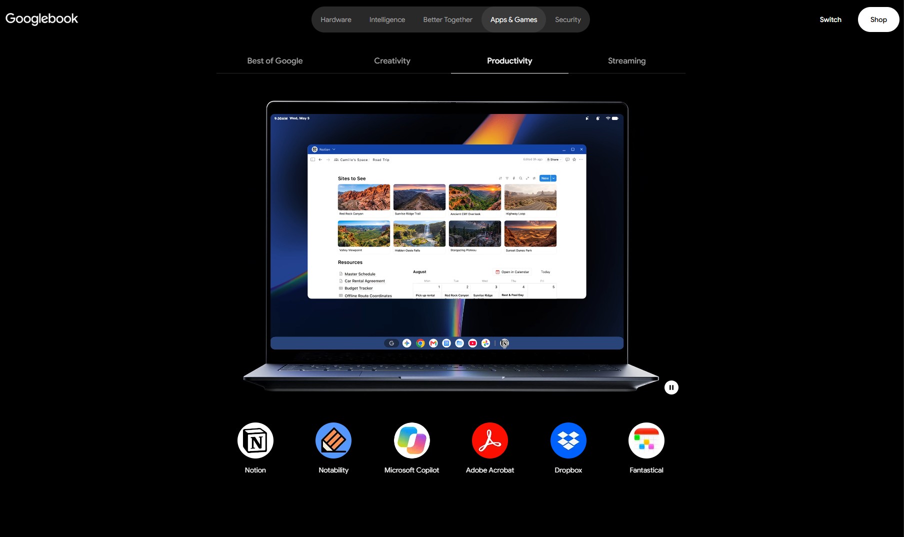 Googlebook页面展示Microsoft Copilot