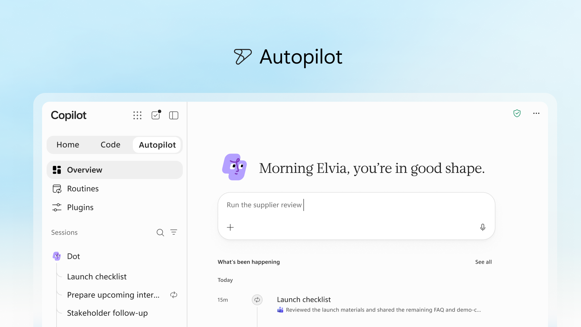 新版 Copilot 应用中的 Autopilot