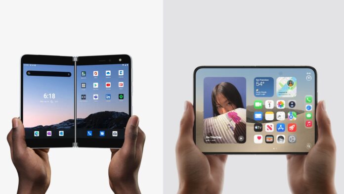 iPhone Duo的营销图片看起来像5年前Surface Duo的图片