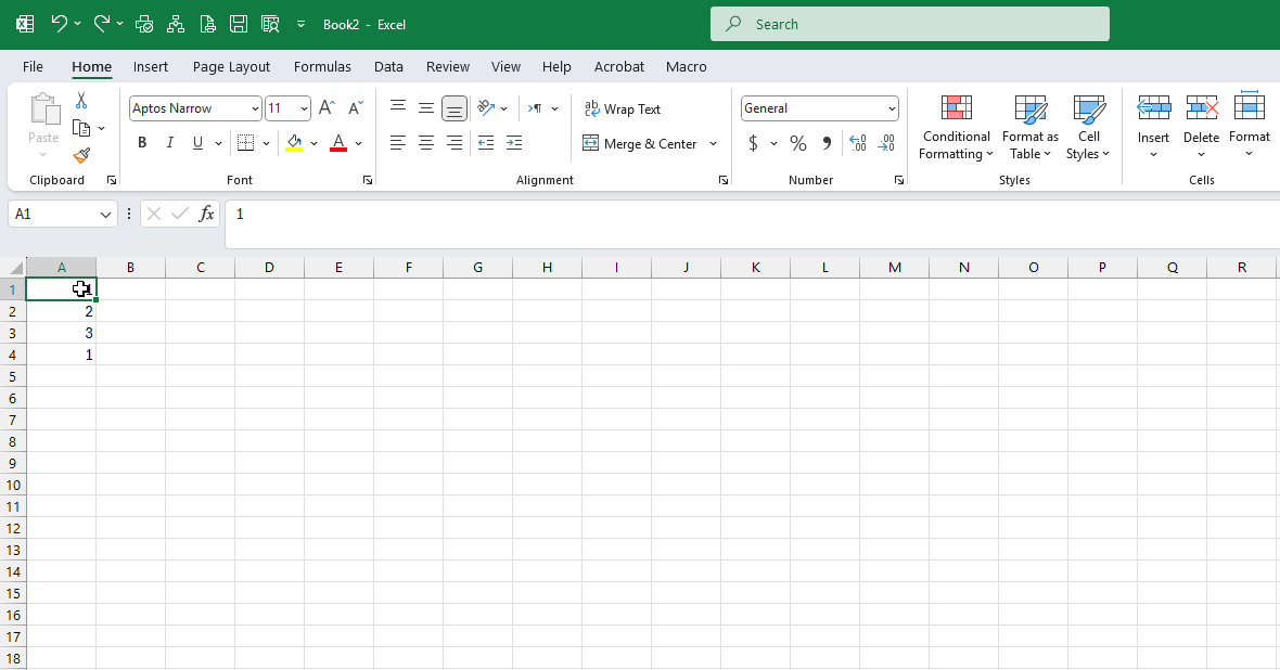 Excel drag feature not working