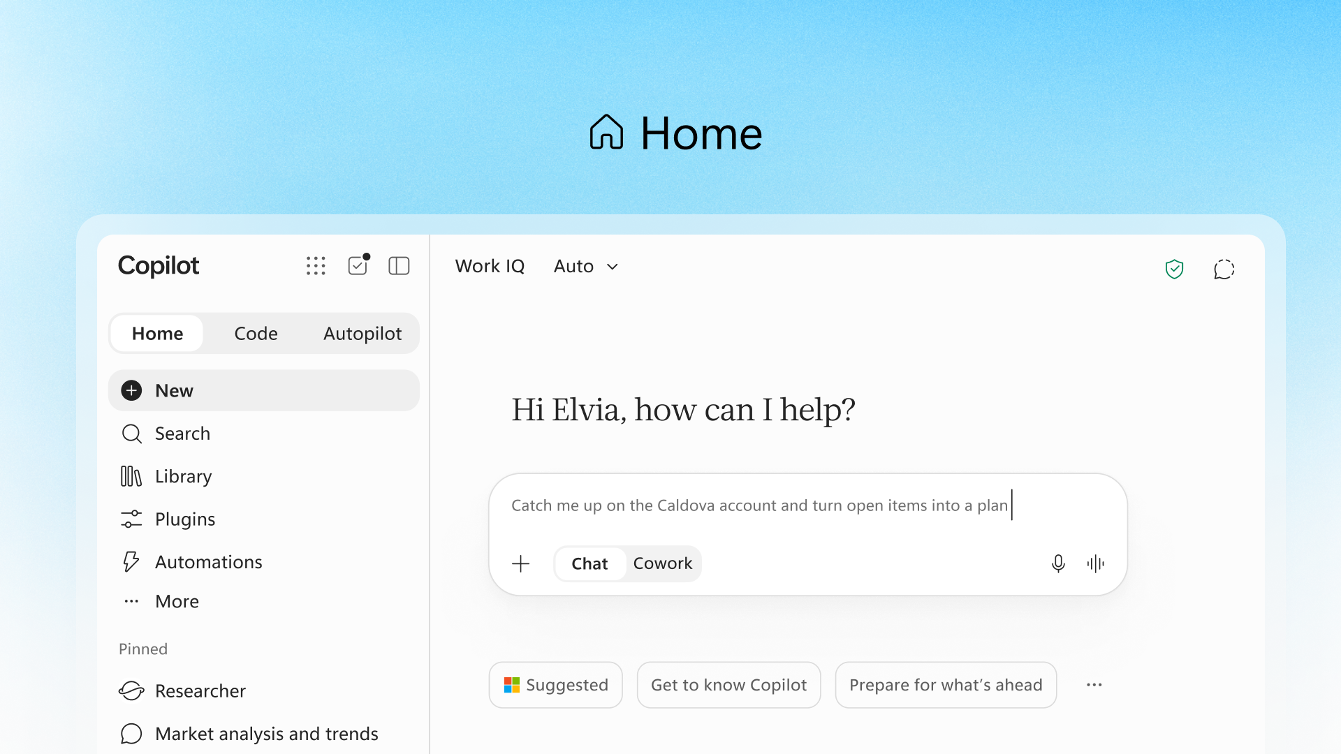 Copilot 全新的 Home 页面