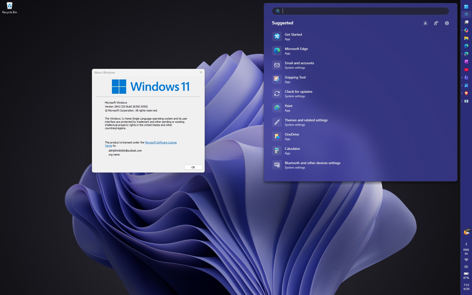 已安装 Windows 11 26H2