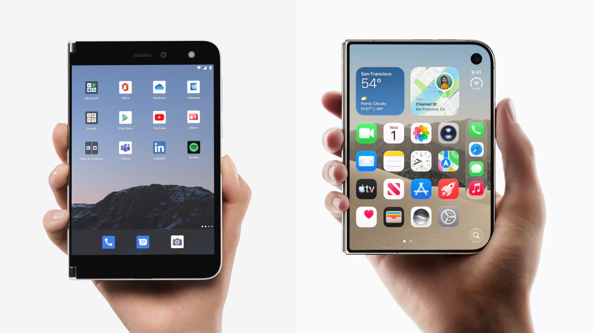 iPhone Duo模仿Surface Duo的宣传图片