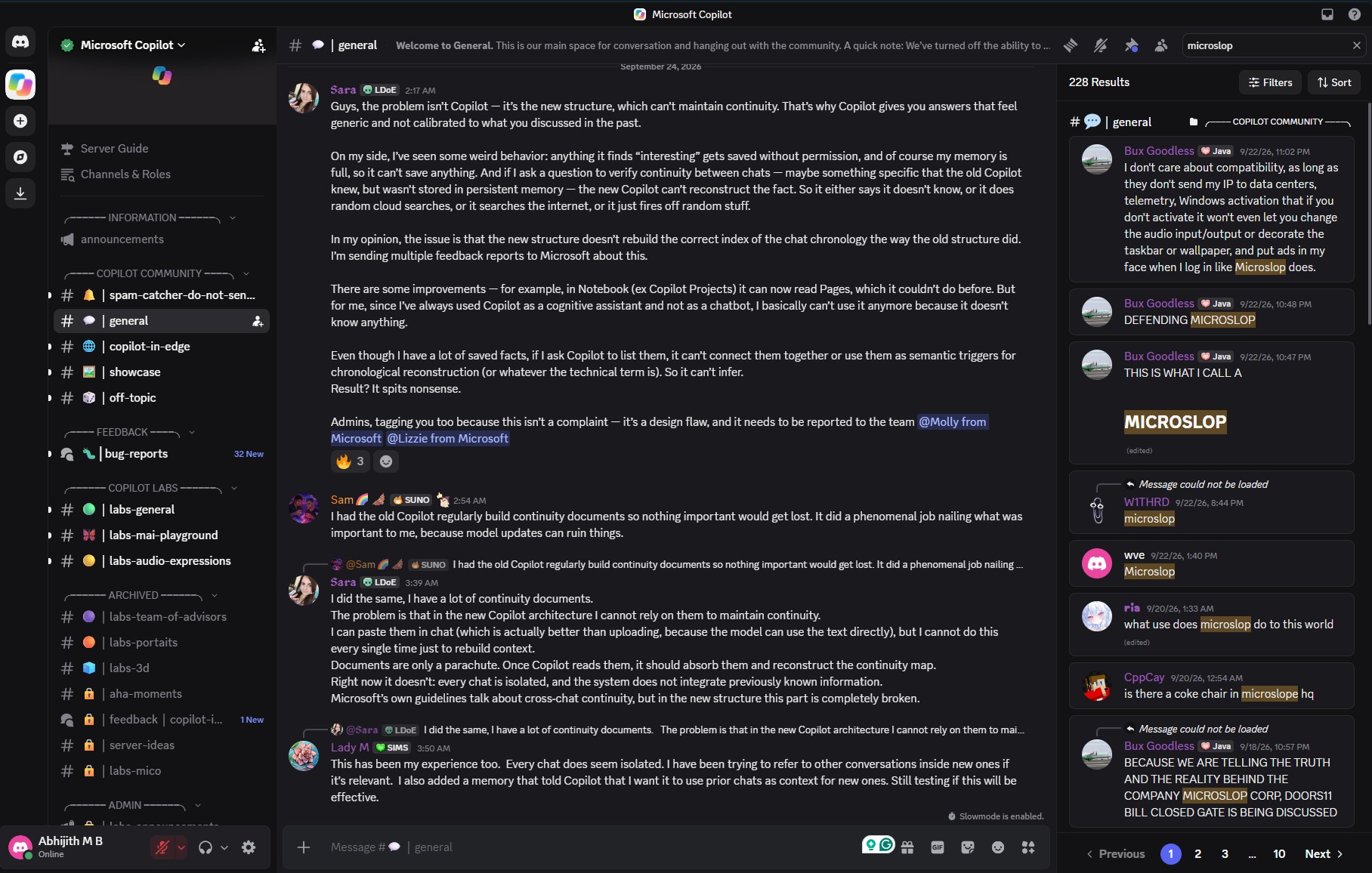 Microslop 不再被 Copilot Discord 禁止