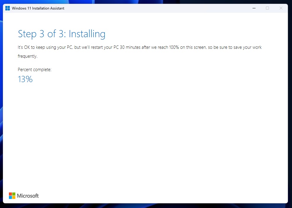 Windows 11 2025 Update installation screen