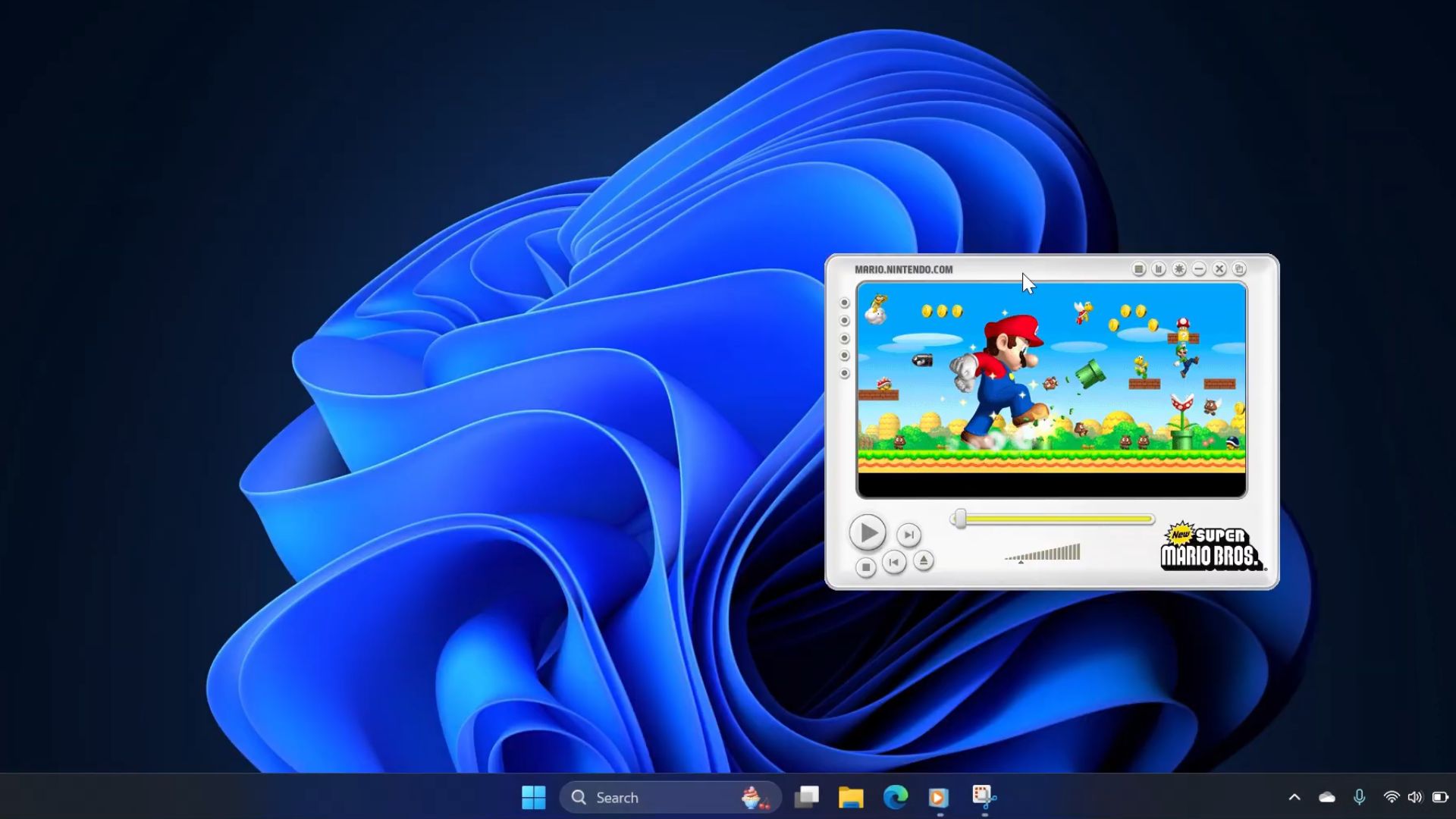 Windows 11 电脑上的 Windows Media Player Legacy 超级马里奥兄弟皮肤