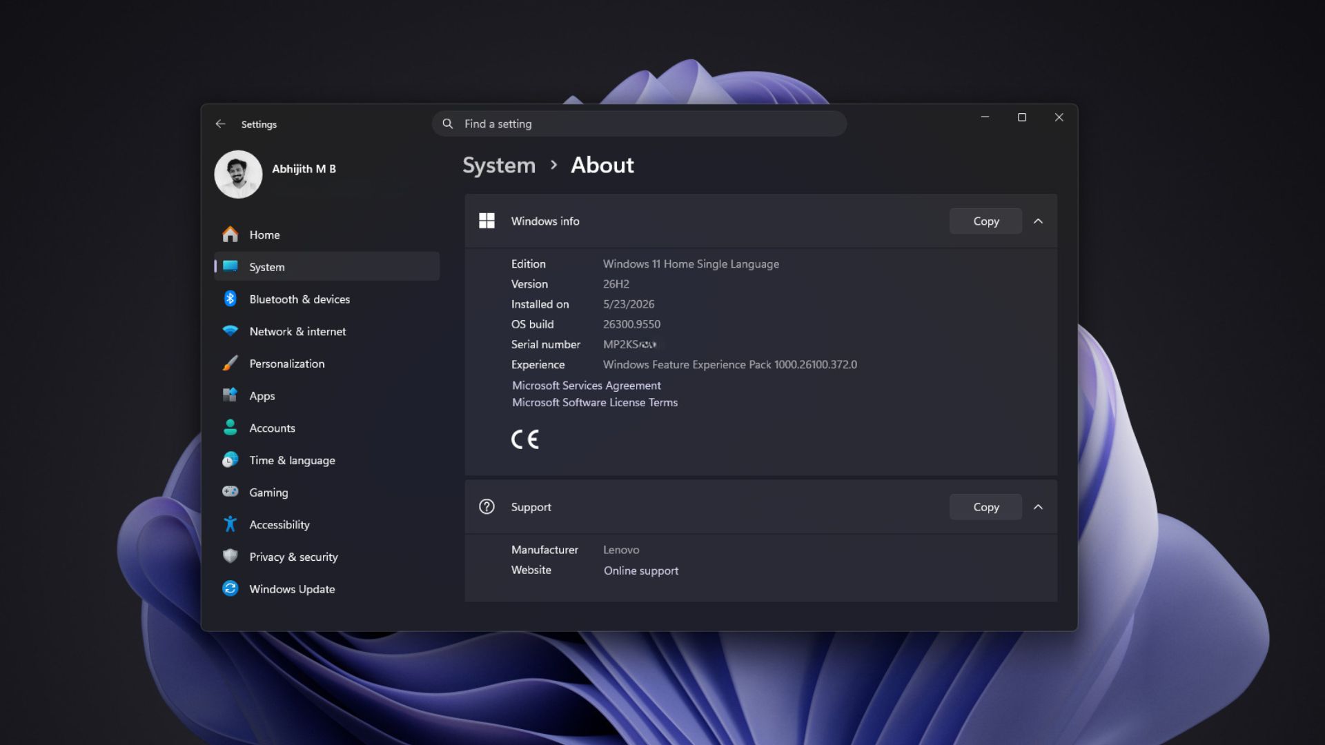 已更新至 Windows 11 26H2