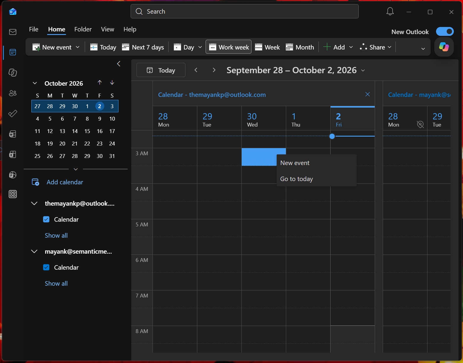 New Outlook with Classic theme