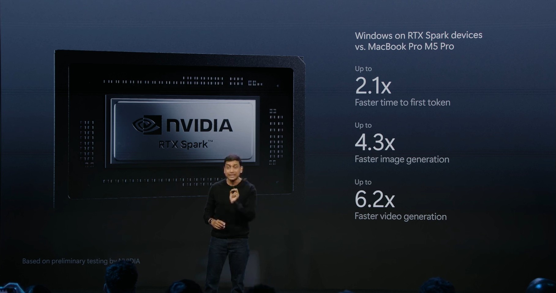 运行 RTX Spark 的 Windows 电脑与 MacBook Pro M5 Pro 对比